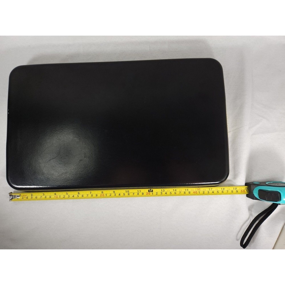 Vintage LACQUER WARE Christmas Holiday Serving Tray 18" x 11" Gold Trim Tea Tray - Picture 9 of 10